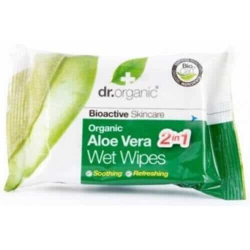 Dr.Organic Aloe Vera Wet Wipes Cleansing Wipes with Organic Aloe Vera 20pcs