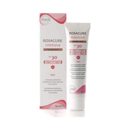 Synchroline Rosacure intensive spf 30 Teintee Dore SPF30 is a tinted cream that provides high sun protection while reducing redness and improving skin tone.