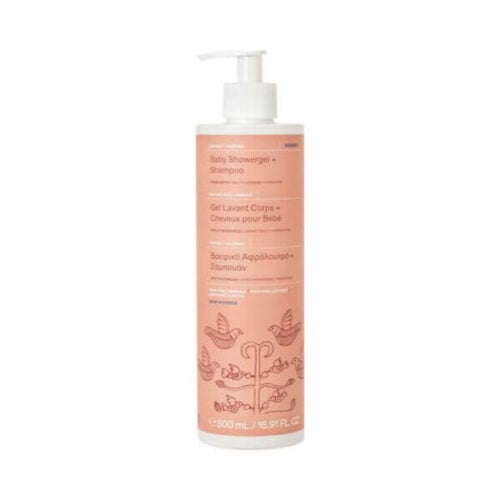 Korres Baby Shower Gel & Shampoo is a 500ml product with coconut and almond ingredients that gently cleanses and nourishes baby's delicate skin and hair.