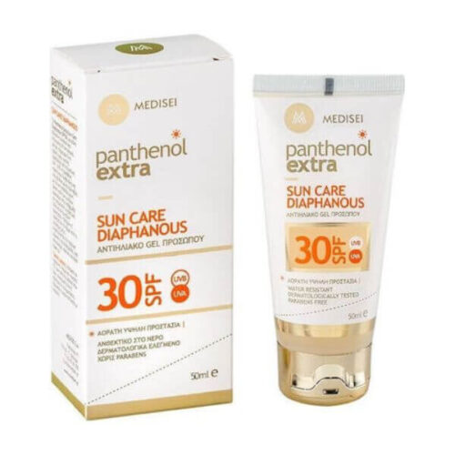 Panthenol Extra Sun Care Diaphanous, with its special velvety formula and selected UV filters, creates an invisible high protection film against UVA/UVB rays.