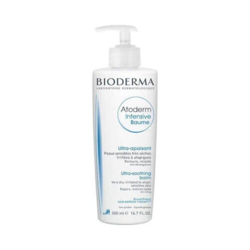 Bioderma Atoderm Balm: Intensive moisturizer for dry, irritated skin. Soothes & repairs. 500ml pump bottle.