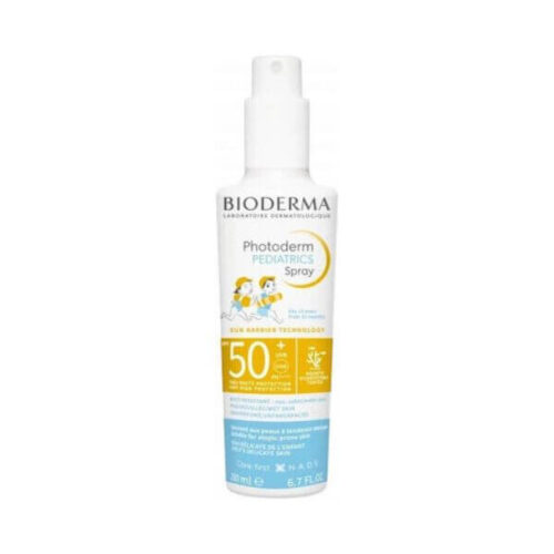 Bioderma Photoderm Pediatrics: Sunscreen spray for kids, SPF50+. Water-resistant, 200ml bottle.