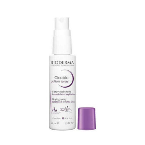 Bioderma Cicabio Spray: Soothing lotion for irritated skin, 40ml bottle with spray nozzle.