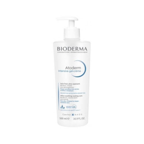 Bioderma Atoderm Ultra-Soothing Cooling Care Intensive Gel-Cream is a skincare product that comes in a 500ml container.