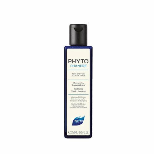 Phyto Phytophanère Fortifying Vitality Shampoo 250ml bottle – energizing shampoo for all hair types with vitamins B5, B6, zinc, and plant extracts