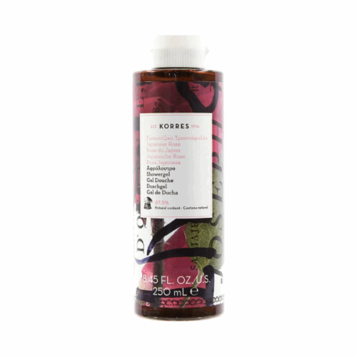 Korres Japanese Rose Shower Gel 250ml – hydrating floral body wash with rose, wheat proteins & marshmallow extract for dry, sensitive skin