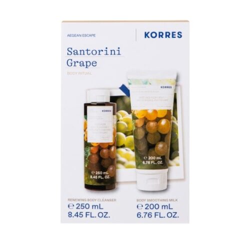 Korres Aegean Escape Santorini Grape Renewing Body Cleanser 250 ml + Body Smoothing Milk 200 ml