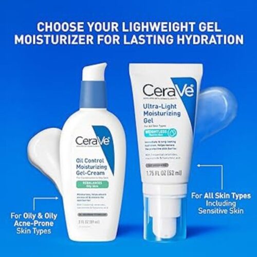Close-up texture shot of CeraVe Oil Control Moisturising Gel-Cream for oily skin